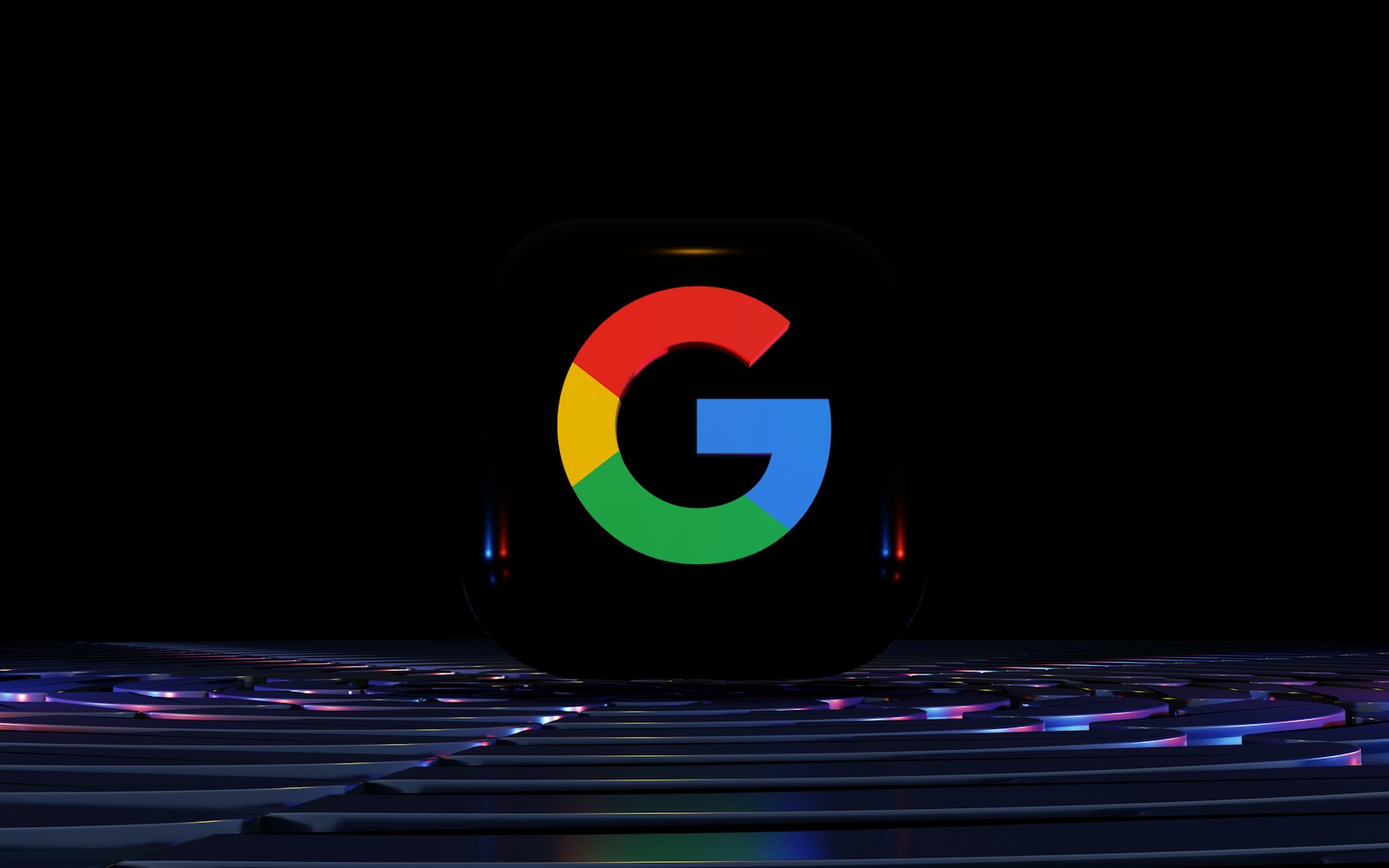 a close up of a computer keyboard with the google logo on it Google Discover